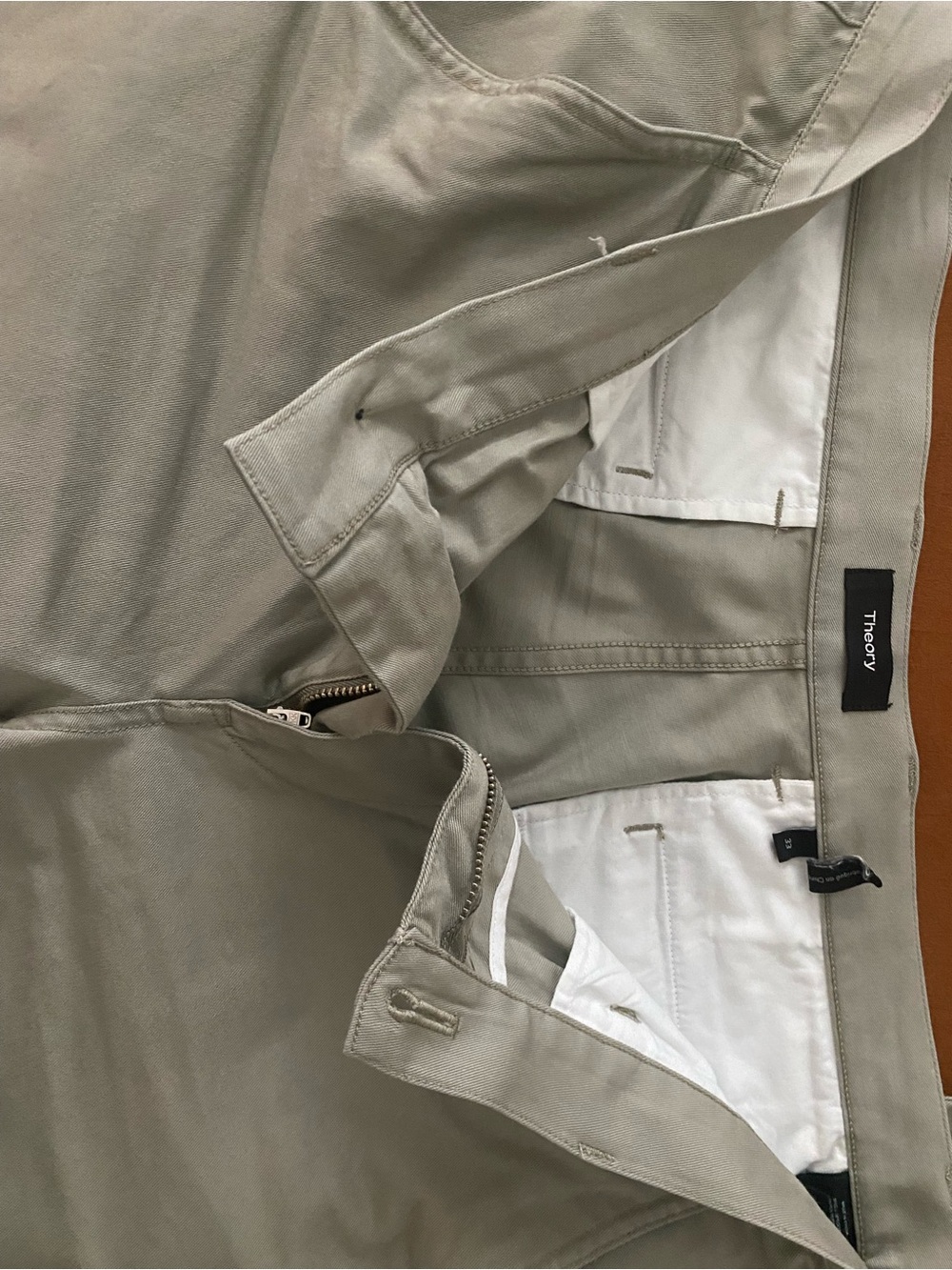 Theory Light Taupe Chino Pants